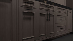 Ridgewood Urban Oak ( White_Oak | Rift Cut [ Frameless • Wire Brushed • Stained ] - 10' X 10' Kitchen Cabinet ) | Assembled In USA