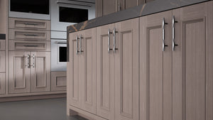 Ridgewood Urban Oak ( White_Oak | Rift Cut [ Frameless • Wire Brushed • Stained ] - 10' X 10' Kitchen Cabinet ) | Assembled In USA