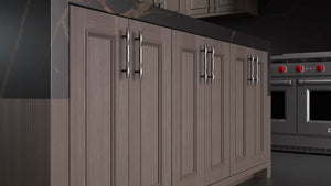 Ridgewood Urban Oak ( White_Oak | Rift Cut [ Frameless • Wire Brushed • Stained ] - 10' X 10' Kitchen Cabinet ) | Assembled In USA