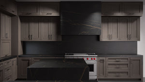 Ridgewood Urban Oak ( White_Oak | Rift Cut [ Frameless • Wire Brushed • Stained ] - 10' X 10' Kitchen Cabinet ) | Assembled In USA