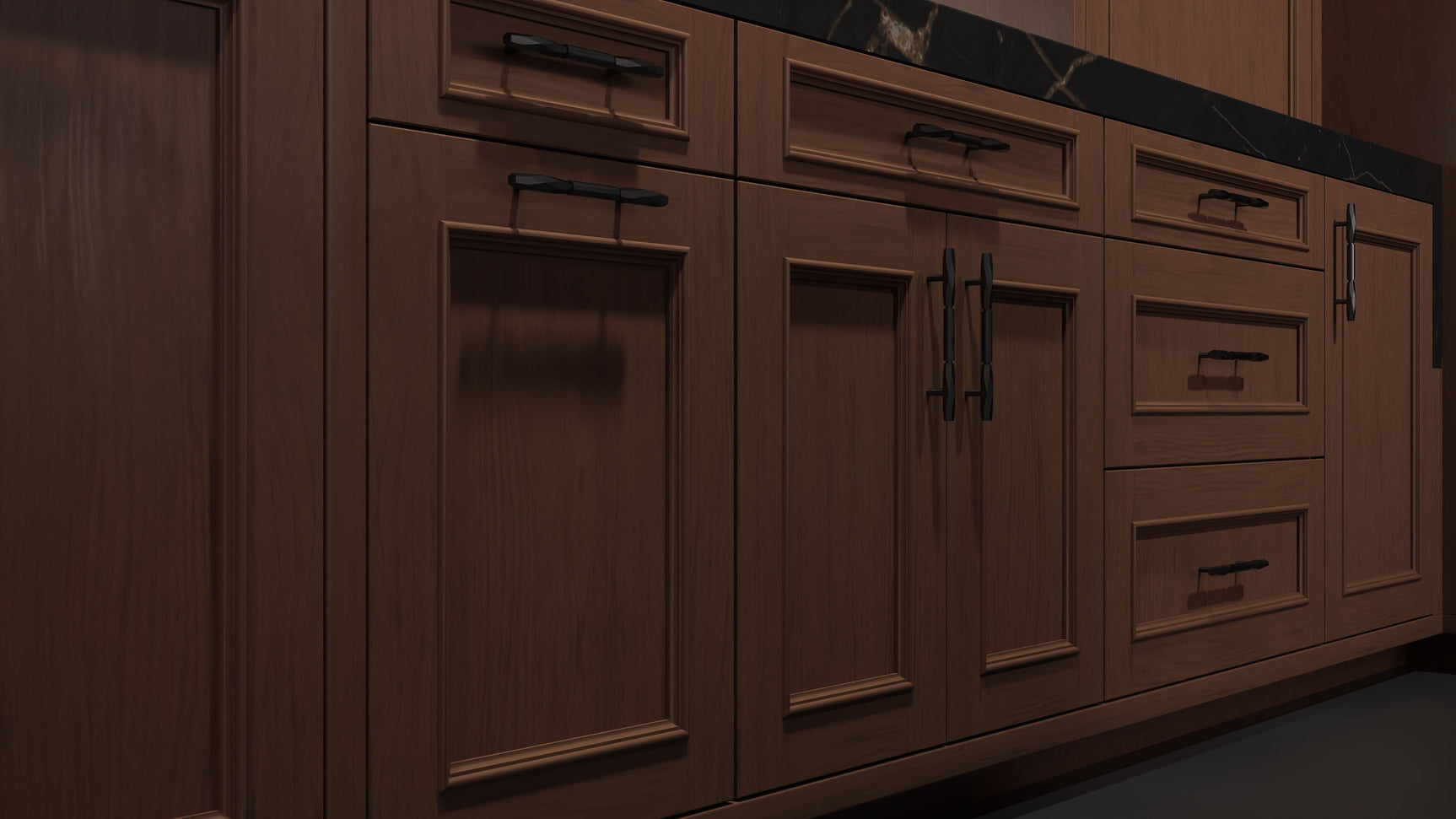 Ridgewood Winter Wheat ( Cherry | Plain Cut [ Frameless • Satin • Stained ] - 10' X 10' Kitchen Cabinet ) | Assembled In USA