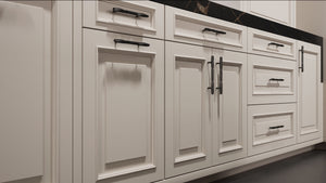 Wellington Anew Gray ( Maple | Plain Cut [ Frameless • Satin • Painted ] - 10' X 10' Kitchen Cabinet ) | Assembled In USA