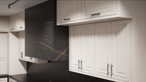 Wellington Anew Gray ( Maple | Plain Cut [ Frameless • Satin • Painted ] - 10' X 10' Kitchen Cabinet ) | Assembled In USA