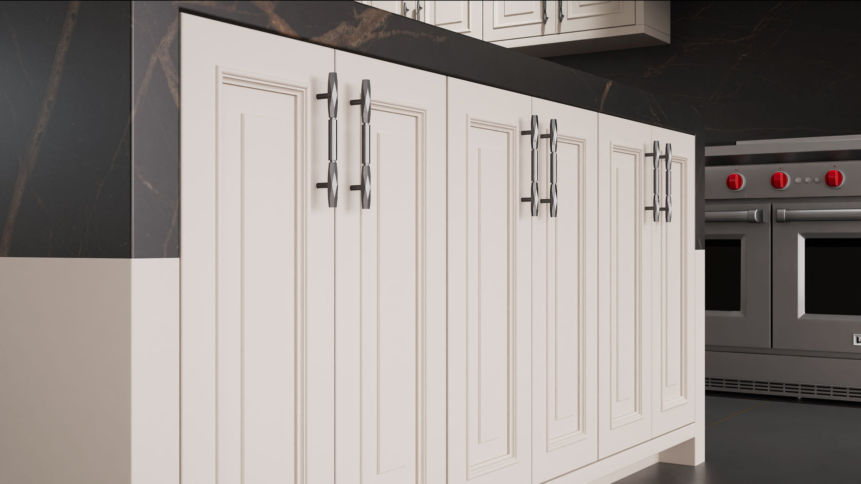 Wellington Anew Gray ( Maple | Plain Cut [ Frameless • Satin • Painted ] - 10' X 10' Kitchen Cabinet ) | Assembled In USA