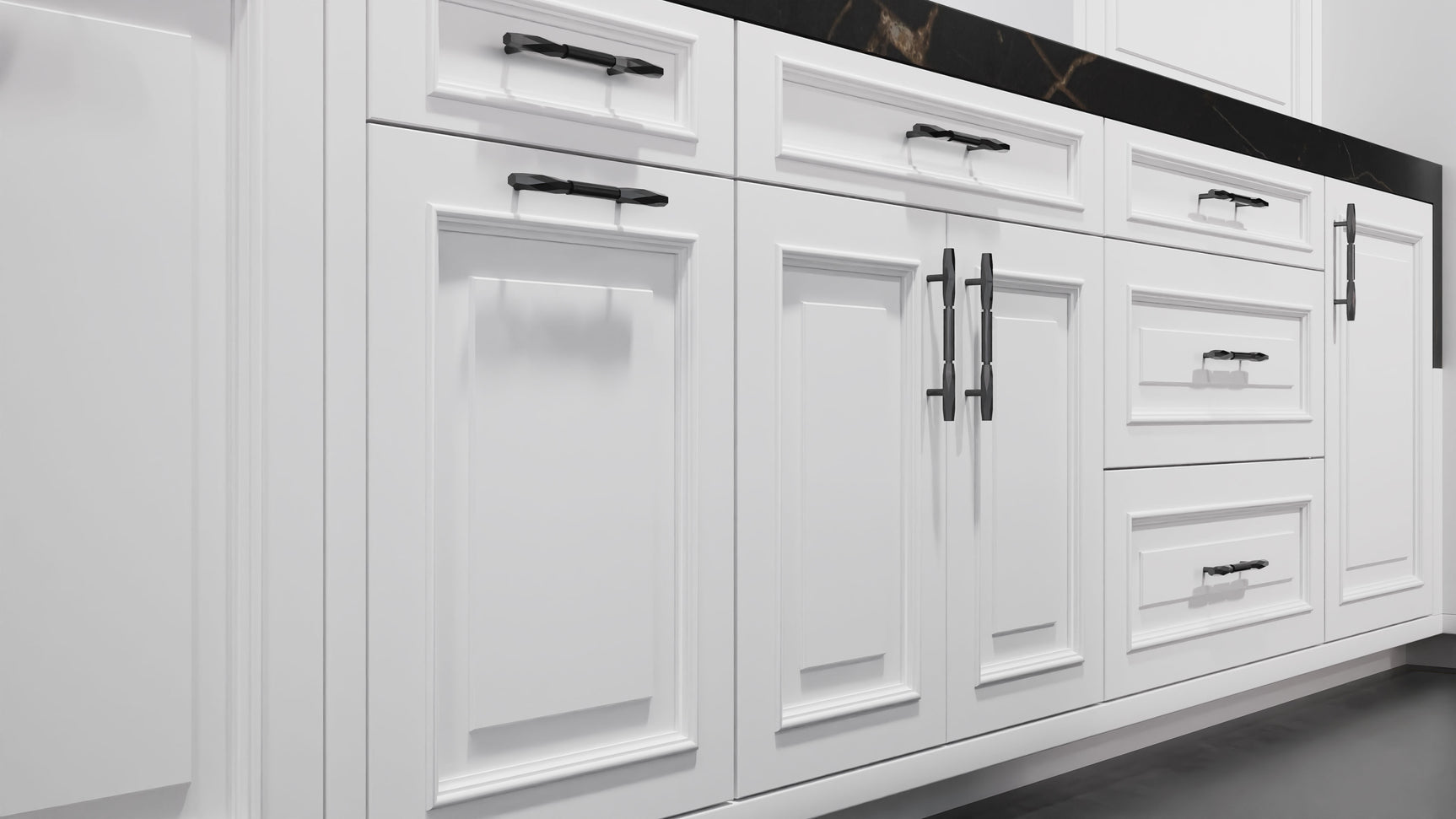 Wellington Bright White ( Maple | Plain Cut [ Frameless • Satin • Painted ] - 10' X 10' Kitchen Cabinet ) | Assembled In USA