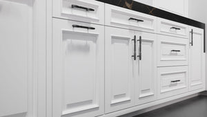 Wellington Bright White ( Maple | Plain Cut [ Frameless • Satin • Painted ] - 10' X 10' Kitchen Cabinet ) | Assembled In USA