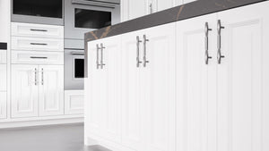 Wellington Bright White ( Maple | Plain Cut [ Frameless • Satin • Painted ] - 10' X 10' Kitchen Cabinet ) | Assembled In USA