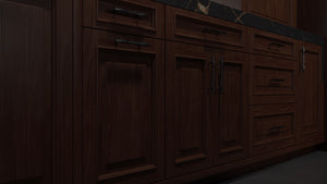 Wellington Cherry Cognac ( Cherry | Plain Cut [ Frameless • Satin • Stained ] - 10' X 10' Kitchen Cabinet ) | Assembled In USA