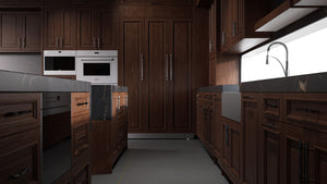 Wellington Cherry Cognac ( Cherry | Plain Cut [ Frameless • Satin • Stained ] - 10' X 10' Kitchen Cabinet ) | Assembled In USA