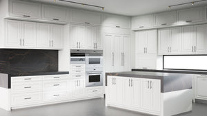 Wellington Dove Gray ( Maple | Plain Cut [ Frameless • Satin • Painted ] - 10' X 10' Kitchen Cabinet ) | Assembled In USA