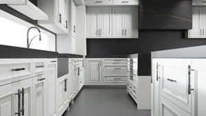 Wellington Dove Gray ( Maple | Plain Cut [ Frameless • Satin • Painted ] - 10' X 10' Kitchen Cabinet ) | Assembled In USA