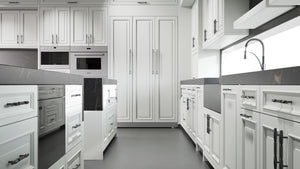 Wellington Dove Gray ( Maple | Plain Cut [ Frameless • Satin • Painted ] - 10' X 10' Kitchen Cabinet ) | Assembled In USA