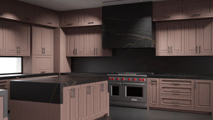 Wellington Driftwood Cherry ( Cherry | Plain Cut [ Frameless • Satin • Stained ] - 10' X 10' Kitchen Cabinet ) | Assembled In USA