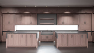 Wellington Driftwood Cherry ( Cherry | Plain Cut [ Frameless • Satin • Stained ] - 10' X 10' Kitchen Cabinet ) | Assembled In USA