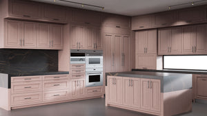 Wellington Driftwood Cherry ( Cherry | Plain Cut [ Frameless • Satin • Stained ] - 10' X 10' Kitchen Cabinet ) | Assembled In USA