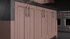 Wellington Driftwood Cherry ( Cherry | Plain Cut [ Frameless • Satin • Stained ] - 10' X 10' Kitchen Cabinet ) | Assembled In USA