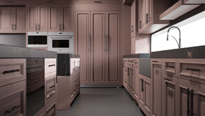 Wellington Driftwood Cherry ( Cherry | Plain Cut [ Frameless • Satin • Stained ] - 10' X 10' Kitchen Cabinet ) | Assembled In USA