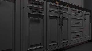 Wellington Iron Ore ( Maple | Plain Cut [ Frameless • Satin • Painted ] - 10' X 10' Kitchen Cabinet ) | Assembled In USA