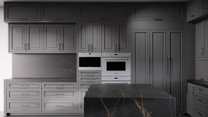 Wellington Iron Ore ( Maple | Plain Cut [ Frameless • Satin • Painted ] - 10' X 10' Kitchen Cabinet ) | Assembled In USA