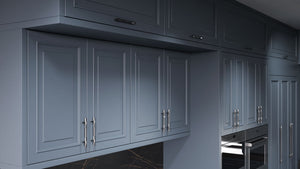 Wellington Midnight Blue ( Maple | Plain Cut [ Frameless • Satin • Painted ] - 10' X 10' Kitchen Cabinet ) | Assembled In USA