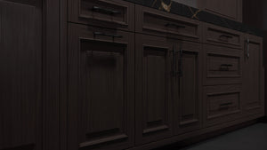 Wellington Onyx Cherry ( Cherry | Plain Cut [ Frameless • Satin • Stained ] - 10' X 10' Kitchen Cabinet ) | Assembled In USA