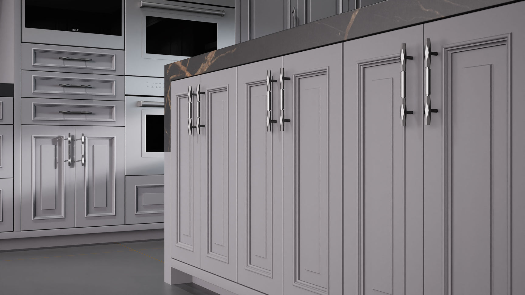 Wellington Peppercorn ( Maple | Plain Cut [ Frameless • Satin • Painted ] - 10' X 10' Kitchen Cabinet ) | Assembled In USA