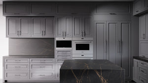 Wellington Peppercorn ( Maple | Plain Cut [ Frameless • Satin • Painted ] - 10' X 10' Kitchen Cabinet ) | Assembled In USA