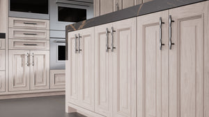 Wellington Pewter Cherry ( Cherry | Plain Cut [ Frameless • Satin • Stained ] - 10' X 10' Kitchen Cabinet ) | Assembled In USA