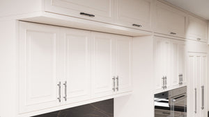 Wellington Repose Gray ( Maple | Plain Cut [ Frameless • Satin • Painted ] - 10' X 10' Kitchen Cabinet ) | Assembled In USA