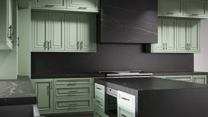 Wellington Sage Green ( Maple | Plain Cut [ Frameless • Satin • Painted ] - 10' X 10' Kitchen Cabinet ) | Assembled In USA