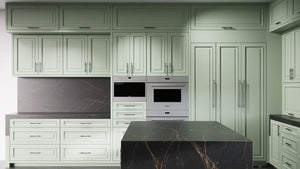 Wellington Sage Green ( Maple | Plain Cut [ Frameless • Satin • Painted ] - 10' X 10' Kitchen Cabinet ) | Assembled In USA