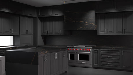 Wellington Simply Black ( Maple | Plain Cut [ Frameless • Satin • Painted ] - 10' X 10' Kitchen Cabinet ) | Assembled In USA