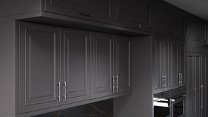 Wellington Simply Black ( Maple | Plain Cut [ Frameless • Satin • Painted ] - 10' X 10' Kitchen Cabinet ) | Assembled In USA