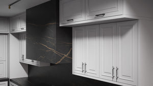 Wellington Simply Gray ( Maple | Plain Cut [ Frameless • Satin • Painted ] - 10' X 10' Kitchen Cabinet ) | Assembled In USA