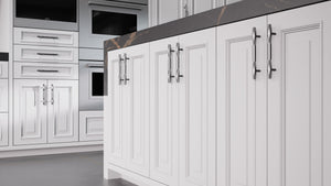 Wellington Simply Gray ( Maple | Plain Cut [ Frameless • Satin • Painted ] - 10' X 10' Kitchen Cabinet ) | Assembled In USA