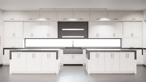 Wellington Simply White ( Maple | Plain Cut [ Frameless • Satin • Painted ] - 10' X 10' Kitchen Cabinet ) | Assembled In USA