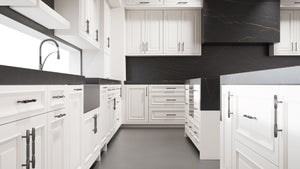 Wellington Simply White ( Maple | Plain Cut [ Frameless • Satin • Painted ] - 10' X 10' Kitchen Cabinet ) | Assembled In USA