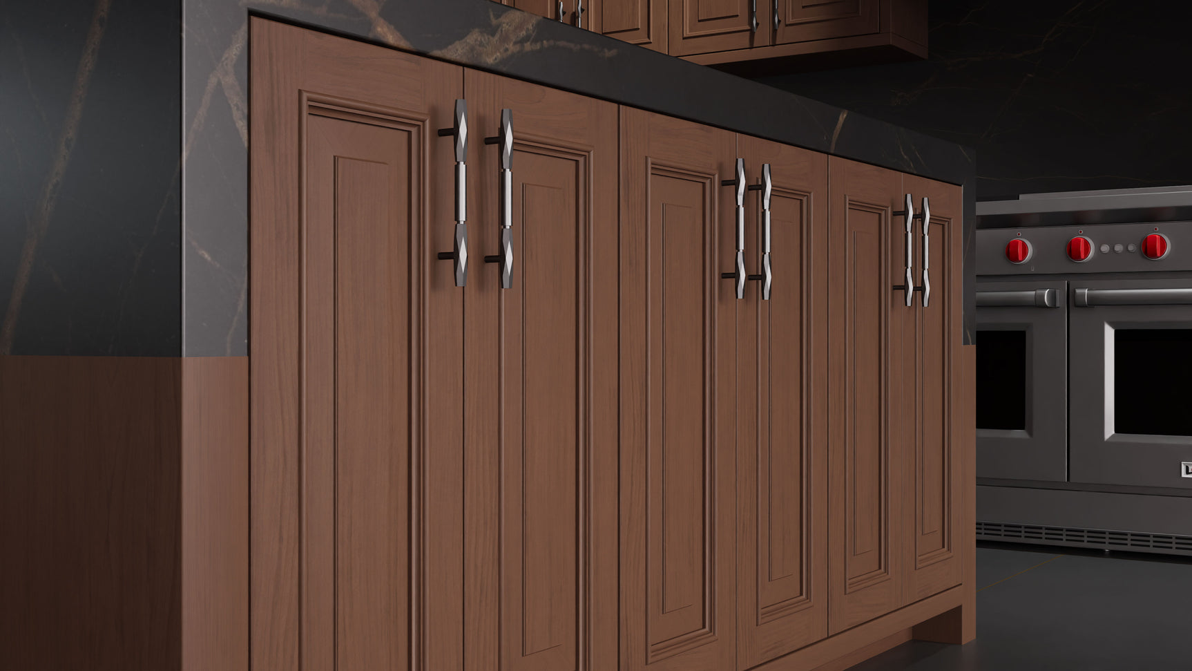 Wellington Winter Wheat ( Cherry | Plain Cut [ Frameless • Satin • Stained ] - 10' X 10' Kitchen Cabinet ) | Assembled In USA