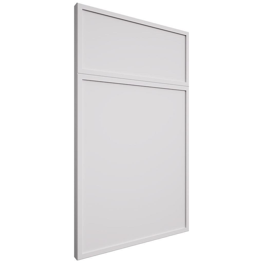 Hampton Square Bright White ( Maple | Plain Cut [ Frameless • Satin • Painted ] - 10' X 10' Kitchen Cabinet ) | Assembled In USA