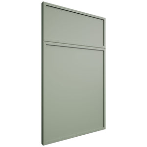 Hampton Square Sage Green ( Maple | Plain Cut [ Frameless • Satin • Painted ] - 10' X 10' Kitchen Cabinet ) | Assembled In USA