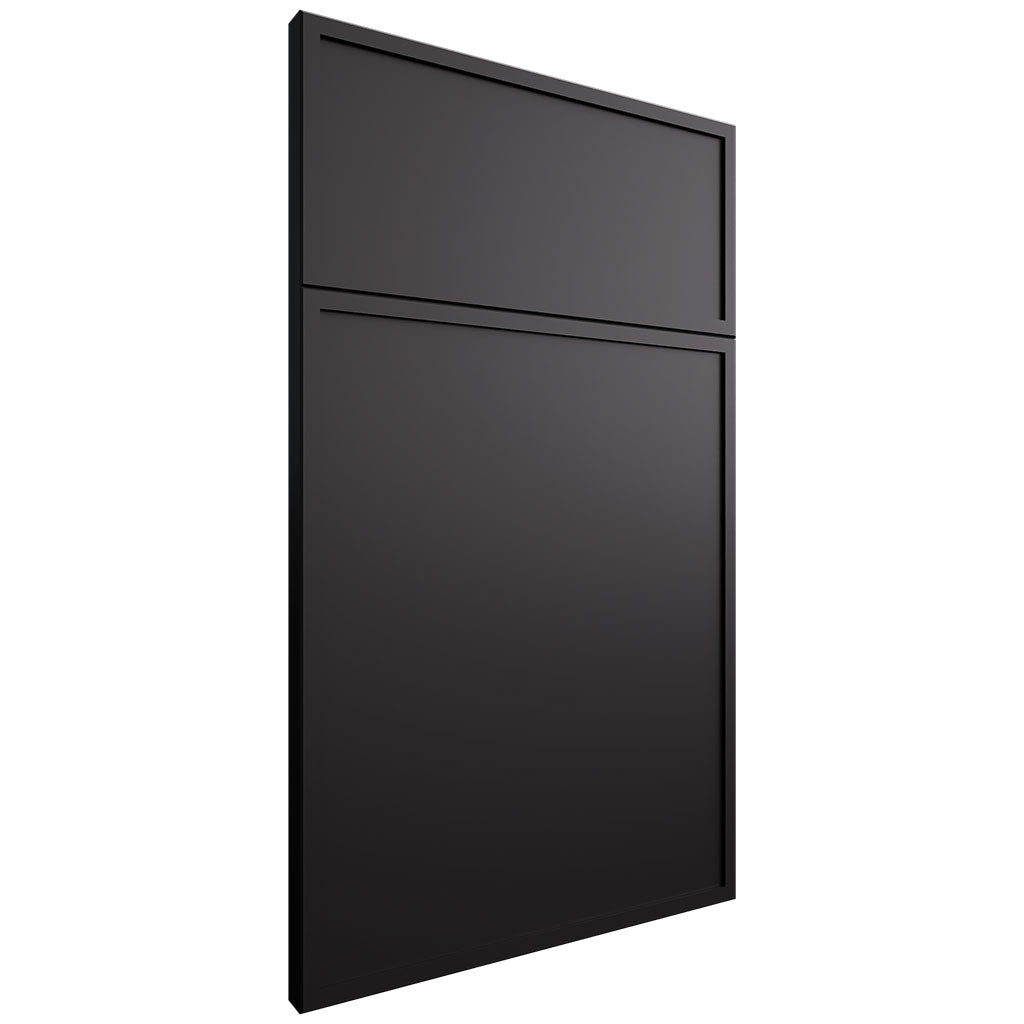 Hampton Square Simply Black ( Maple | Plain Cut [ Frameless • Satin • Painted ] - 10' X 10' Kitchen Cabinet ) | Assembled In USA