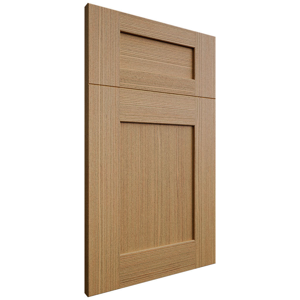 Lakeland II Rift Cut White Oak ( White_Oak | Rift Cut [ Frameless • Wire Brushed • Stained ] - 10' X 10' Kitchen Cabinet ) | Assembled In USA