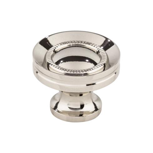 Button Faced Knob ( Zinc Alloy | Polished Nickel - Asbury Collection ) | Manufactured Globally