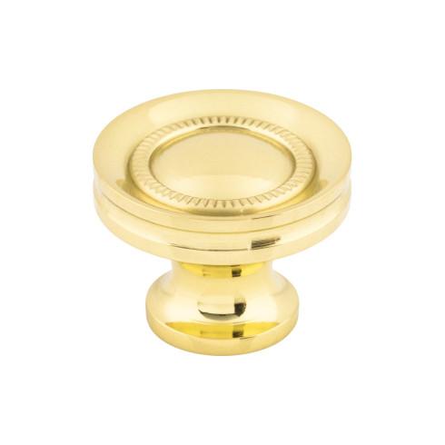 Button Faced Knob ( Zinc Alloy | Polished Brass - Somerset II Collection ) | Manufactured Globally