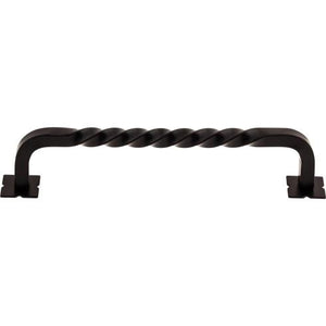Square Twist D-Pull w/Backplates ( Steel | Patina Black - Normandy Collection ) | Manufactured Globally