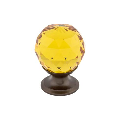 Amber Crystal Knob ( Brass | Oil Rubbed Bronze - Crystal Collection ) | Manufactured Globally