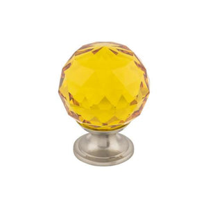 Amber Crystal Knob ( Brass | Brushed Satin Nickel - Crystal Collection ) | Manufactured Globally