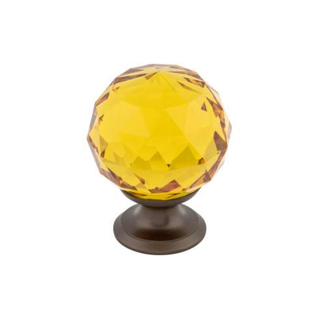 Amber Crystal Knob ( Brass | Oil Rubbed Bronze - Crystal Collection ) | Manufactured Globally