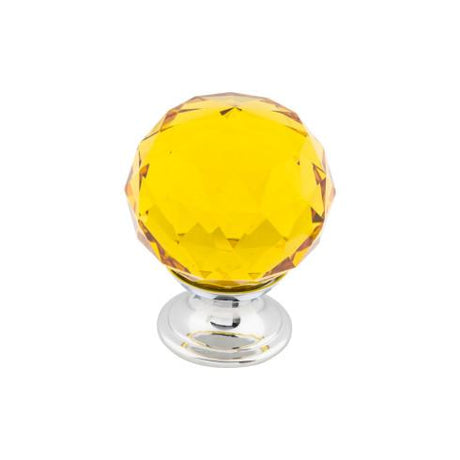 Amber Crystal Knob ( Brass | Polished Chrome - Crystal Collection ) | Manufactured Globally