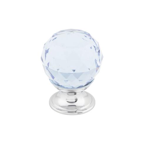 Light Blue Crystal Knob ( Brass | Polished Chrome - Crystal Collection ) | Manufactured Globally